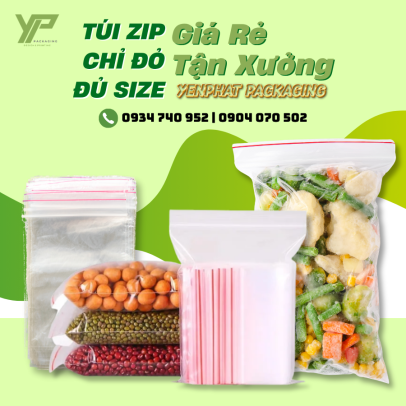 Túi Zip Chỉ Đỏ Giá Rẻ Đủ Size