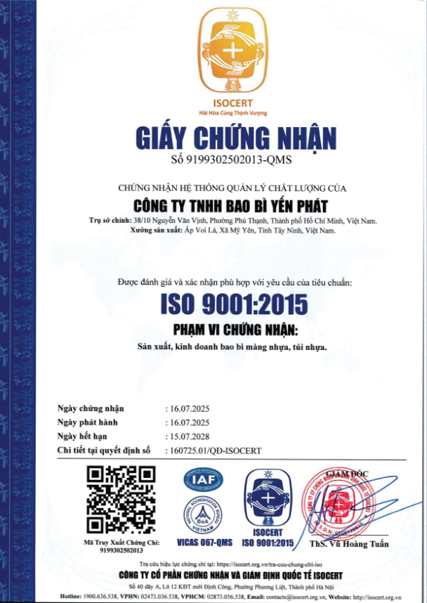Chứng nhận hệ thống quản lý chất lượng ISO 9001:2015