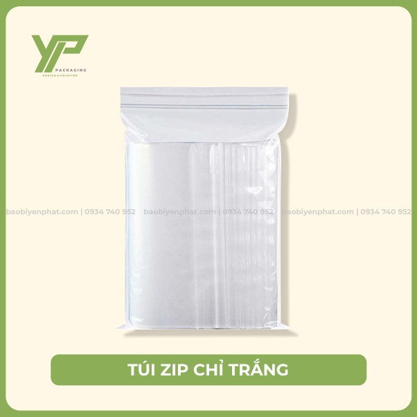 Túi zip chỉ trắng