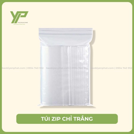 Túi zip chỉ trắng