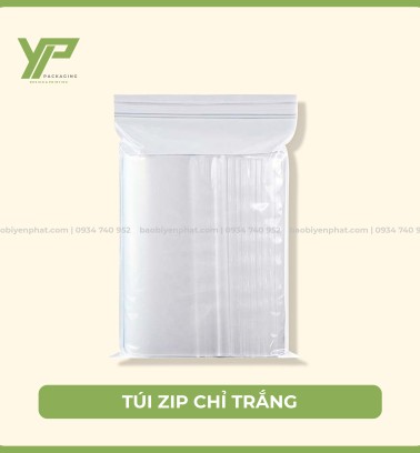 Túi zip chỉ trắng