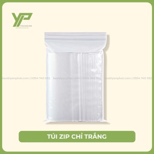 White thread zip bag