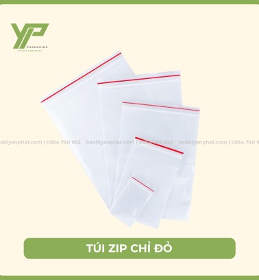 Túi zip chỉ đỏ