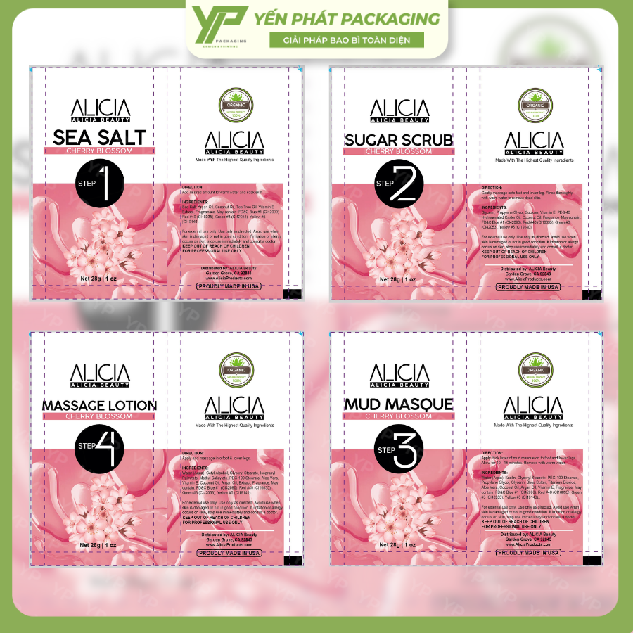 Bao bì bộ sản phẩm chăm sóc da do đội ngũ Yến Phát thiết kế