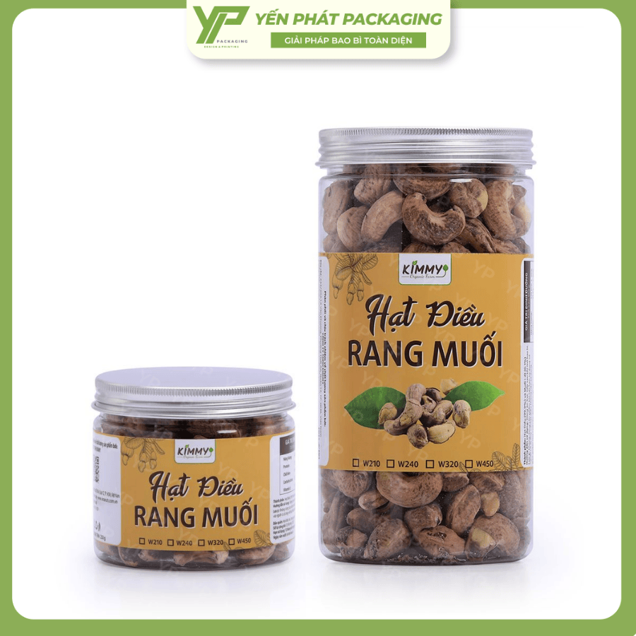 Hạt điều đựng trong hũ nhựa cũng là lựa chọn tối ưu