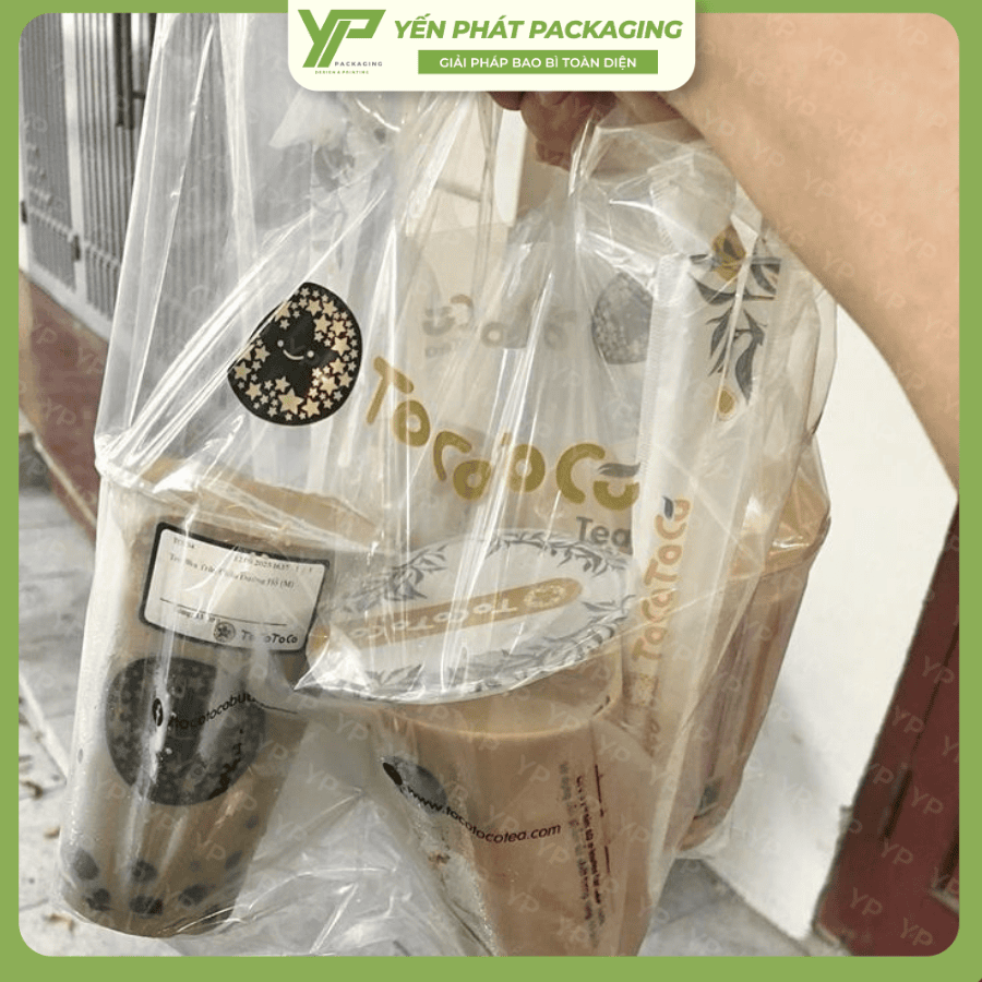 Túi đựng ly đôi có in ấn thương hiệu, công nghệ in trục đồng