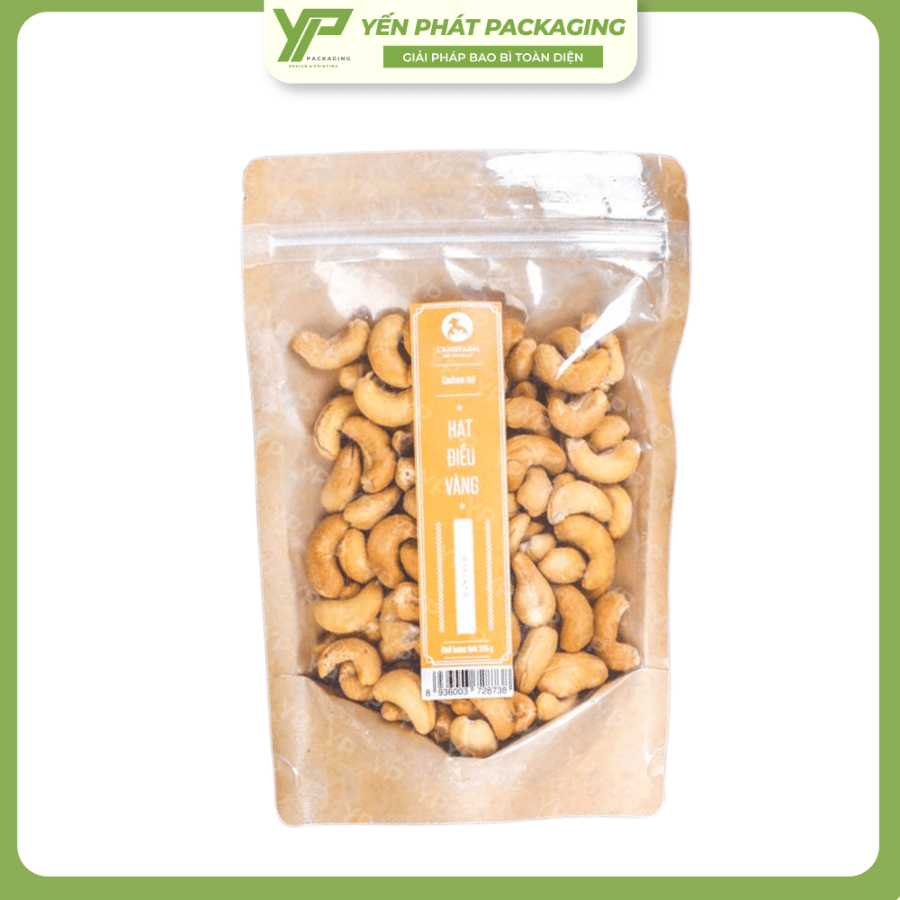 Túi zip đáy đứng trong suốt một mặt chất liệu giấy kraft