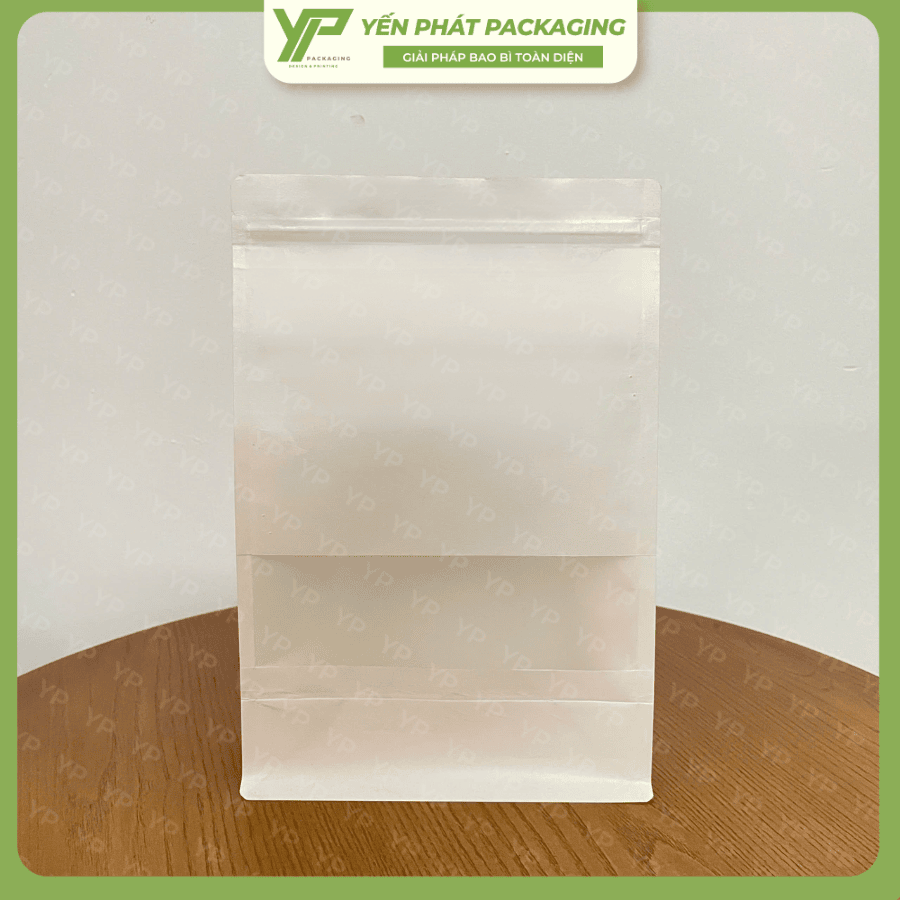 Túi zip tám cạnh cũng là lựa chọn phổ biến khi làm bao bì hạt điều