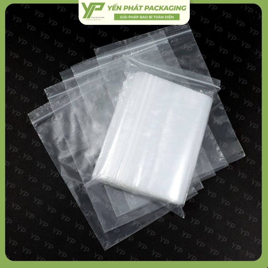 Túi zip chỉ trắng được sản xuất từ nhựa PE nguyên sinh