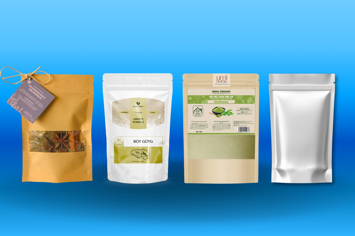 Các mẫu túi zip dùng cho các loại bột và dược liệu