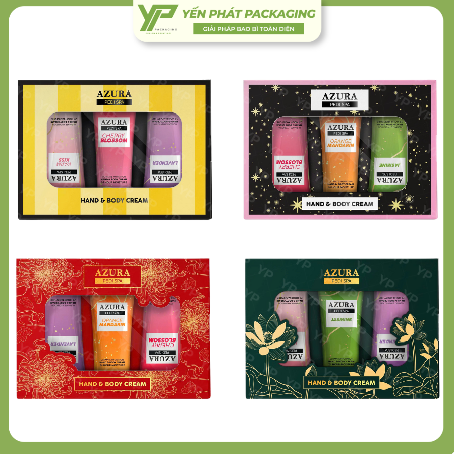 Mock-up 4 bộ sản phẩm hand&body cream do đội ngũ Yến Phát hoàn thành