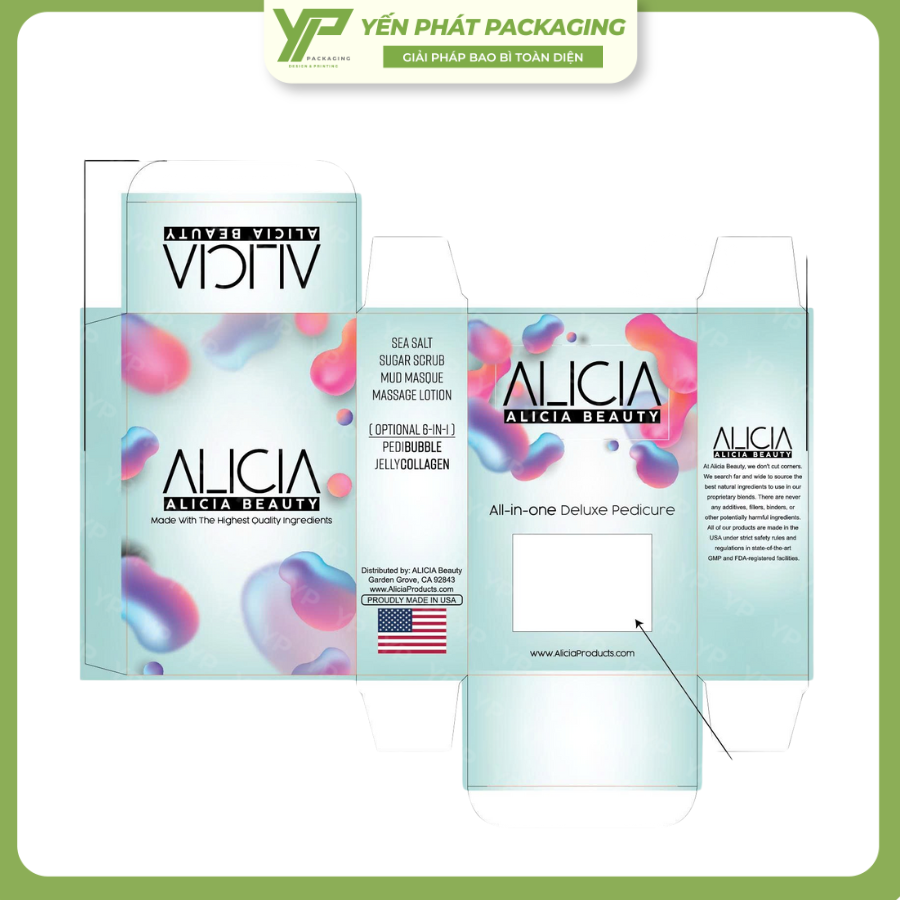 Thiết kế của hộp giấy đựng 4 bước dưỡng da