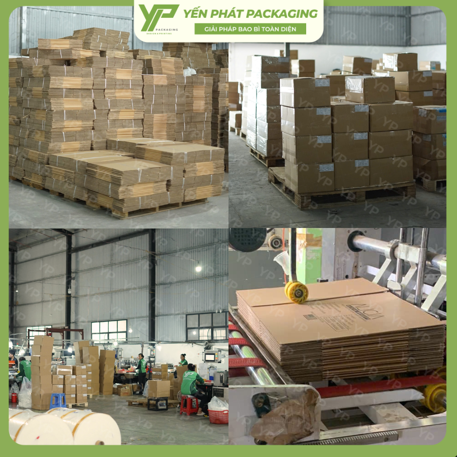 Thùng carton đóng gói xuất khẩu hàng hóa Alicia cũng do Yến Phát sản xuất