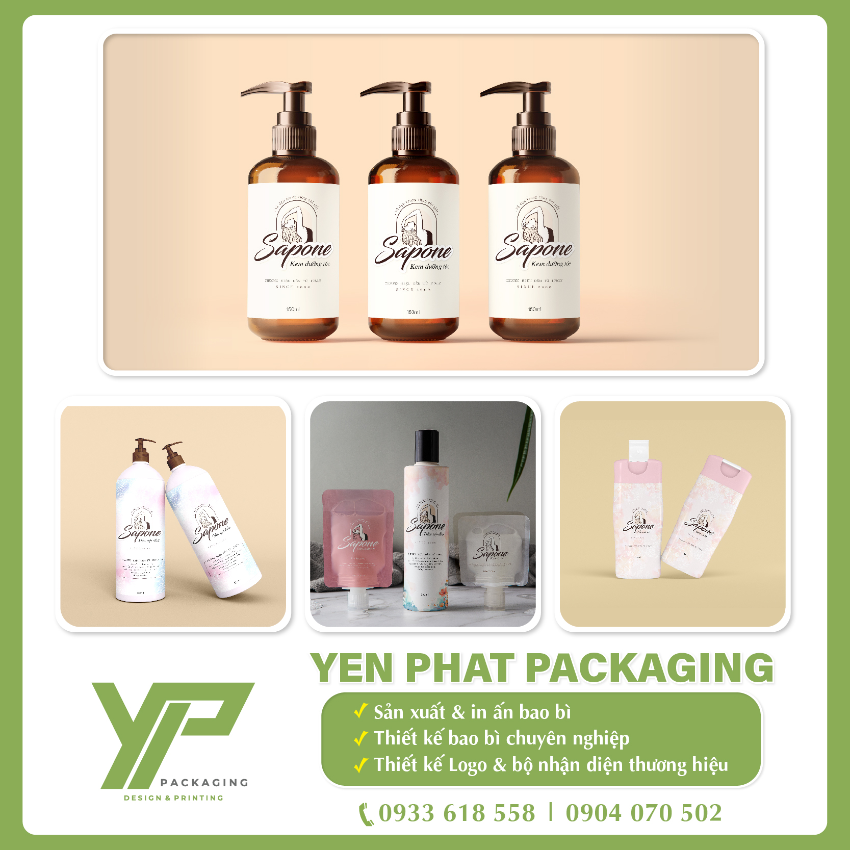 Bộ bao bì sản phẩm Sapone - branding by Yen Phat Packaging 1
