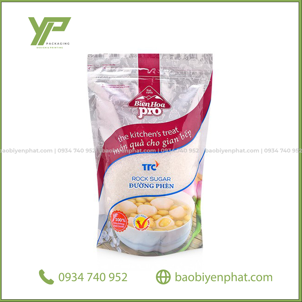 Túi zip đựng đường phèn Biên Hoà được thiết kế và in ấn chuyên nghiệp