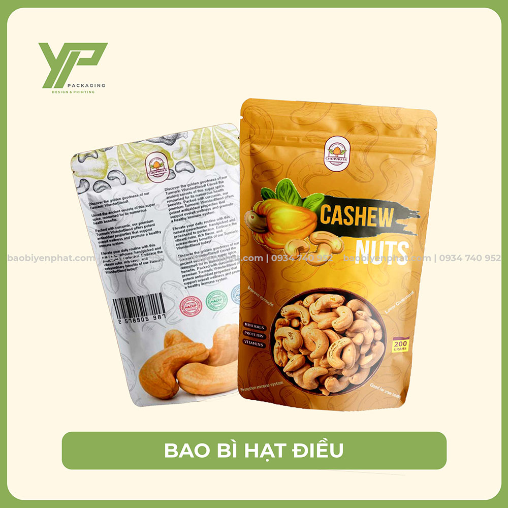 Túi zip in màng ghép đựng hạt điều