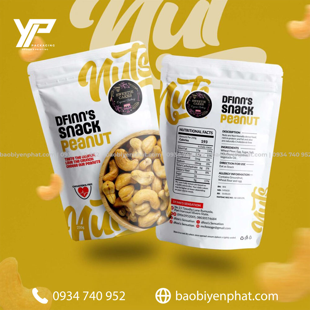 Bao bì hạt điều với thiết kế đẹp và tiện lợi giúp tăng nhận diện thương hiệu