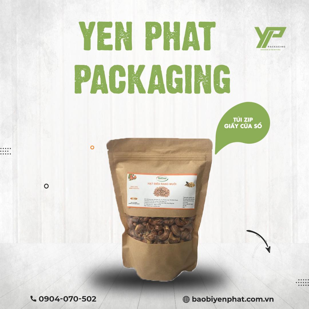 Túi zip giấy dán tem đơn giản cho nhu cầu đóng gói hạt điều số lượng ít