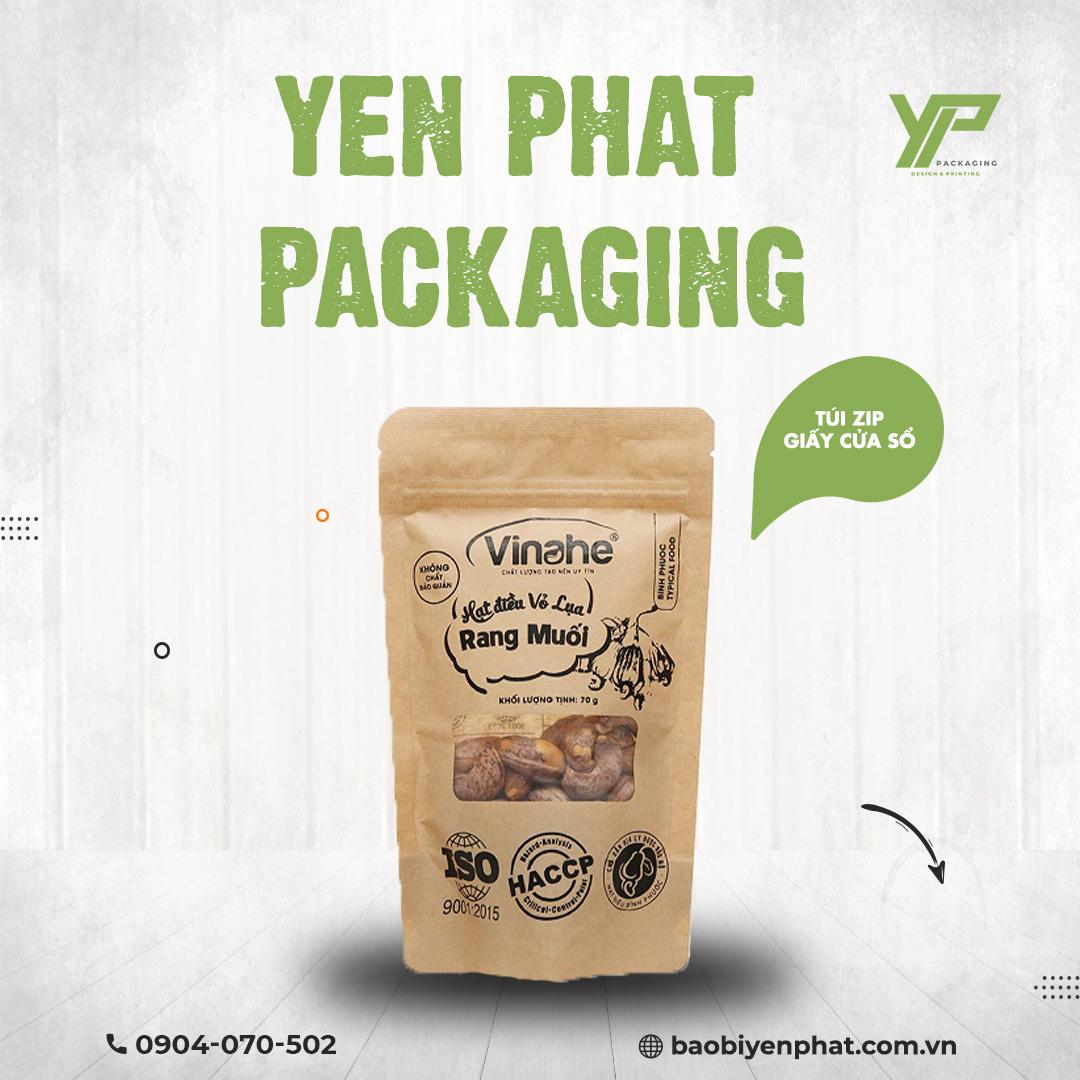 Túi đựng hạt điều bằng túi giấy kraft in đơn giản