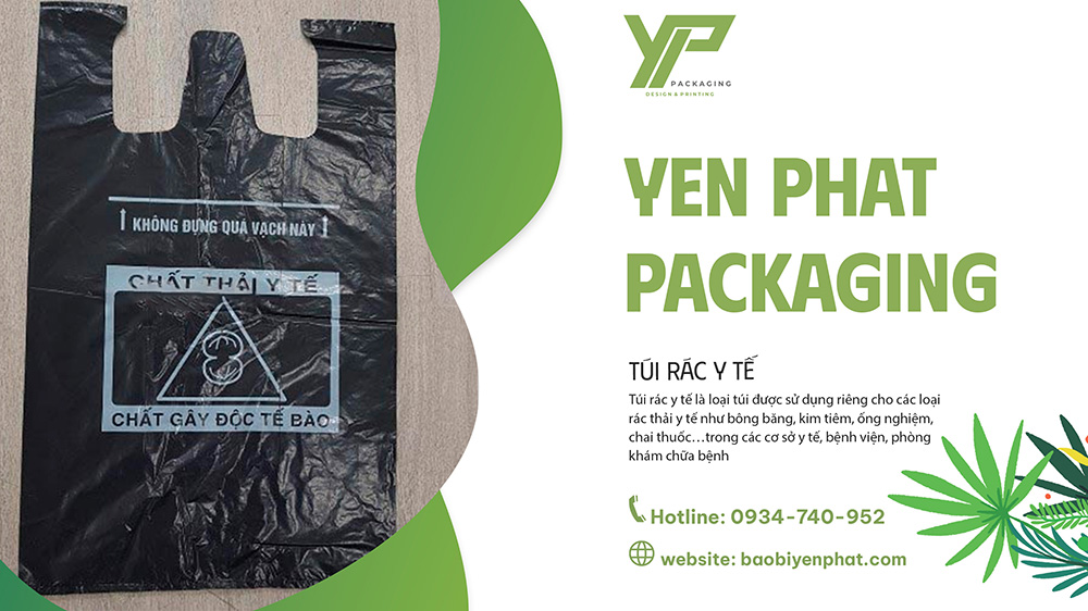 Túi rác màu đen, đựng chất thải hóa học nguy hại tế bào