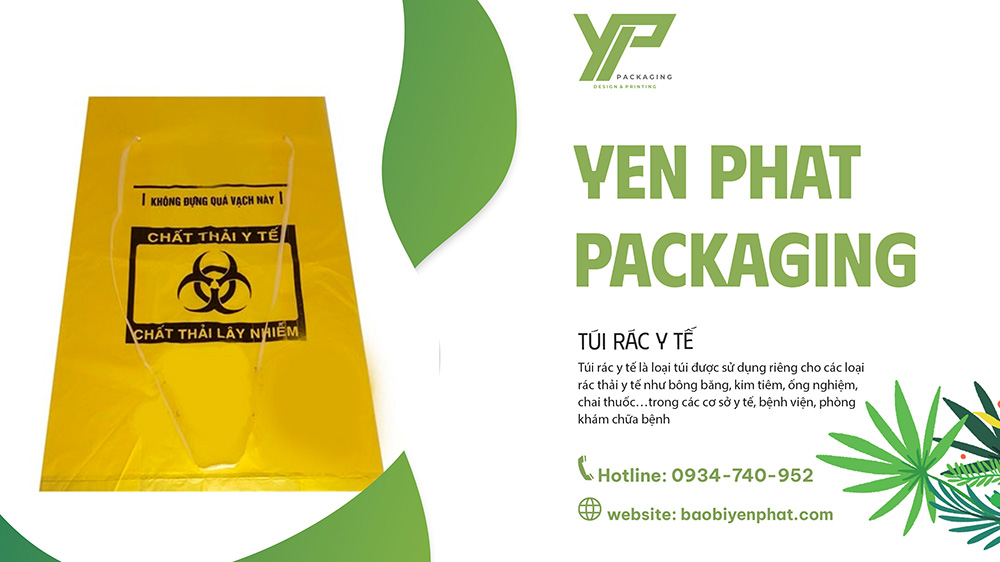 Túi rác màu vàng, đựng các loại rác thải nguy hiểm