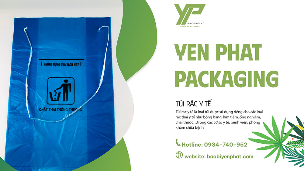 Túi rác màu xanh, đựng chất thải thông thường