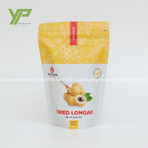 Túi zip màng ghép đựng trái cây sấy, an toàn thực phẩm