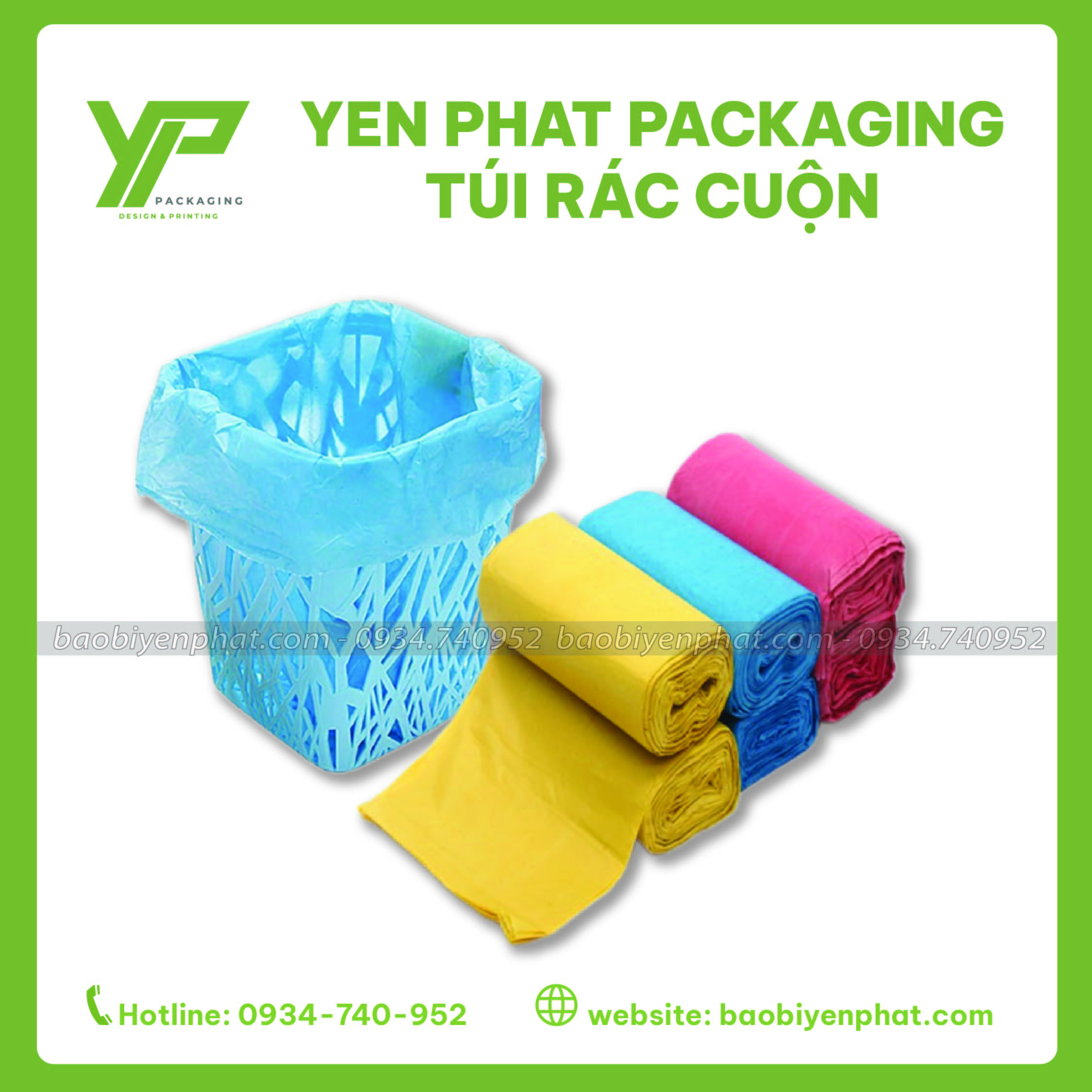 Túi đựng rác 3 màu, chịu lực tốt